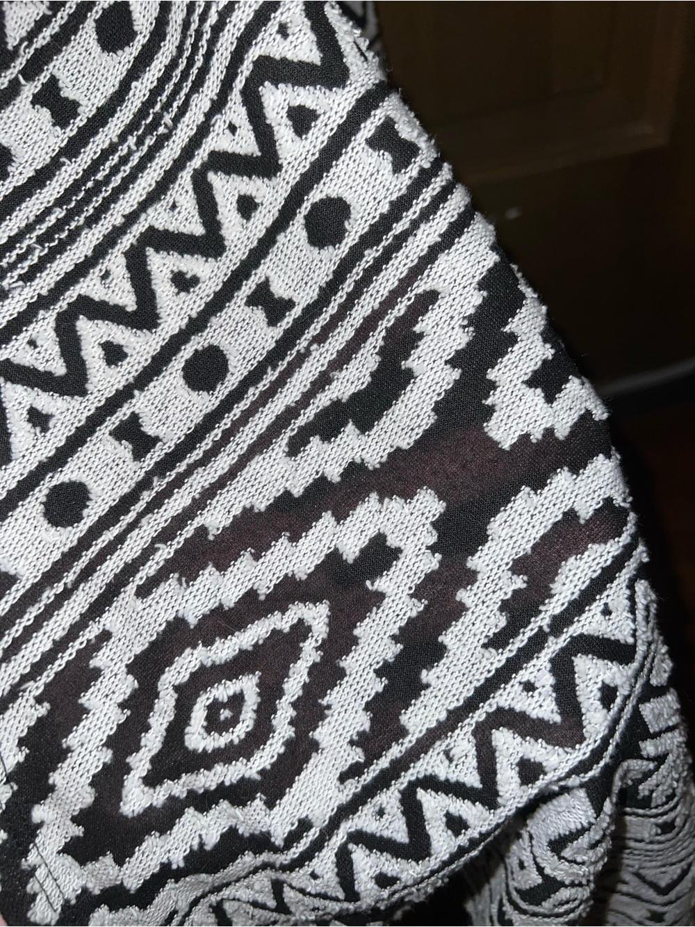 American Eagle Boho Western Black & White Open Front Aztec Flowy Cardigan Size S - Picture 5 of 8